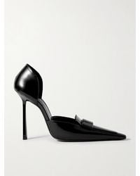 Saint Laurent - D'Orsay Glossed-Leather Pumps - Lyst