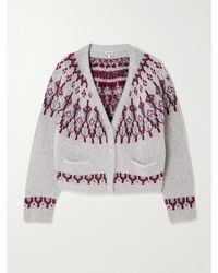 Loewe - Sequin-Embellished Fair Isle Wool-Blend Cardigan - Lyst