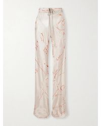 Rick Owens - Bias Paneled Printed Satin Pants - Lyst
