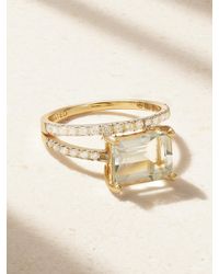 Mateo - Point Of Focus 14-Karat, Amethyst And Diamond Ring - Lyst