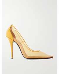 Saint Laurent - Folie 110 Leather-Trimmed Tpu Pumps - Lyst