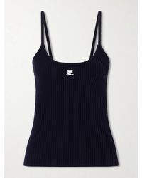 Courreges - Reediton Logo-Appliquéd Ribbed-Knit Tank - Lyst