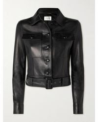 Saint Laurent - Leather Cropped Jacket - Lyst