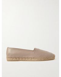 Saint Laurent - Monogram Leather Espadrille - Lyst