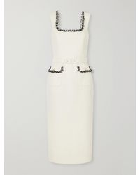 Rebecca Vallance - Jacquie Belted Tweed Midi Dress - Lyst