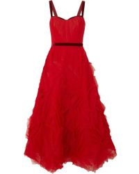marchesa notte ruffled tulle gown