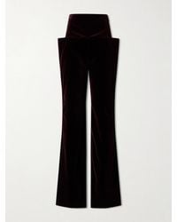 Alaïa - Cotton-Velvet Straight-Leg Pants - Lyst