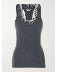 Stella McCartney - Falabella Tanktop Aus Einer Gerippten Wollmischung Mit Ketten - Lyst