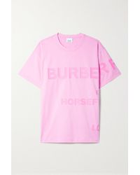 Burberry T-shirt Aus Stretch-baumwoll-jersey Mit Print - Pink