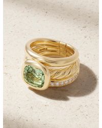 David Yurman - Dy Mercer 18-Karat, Prasiolite And Diamond Ring - Lyst