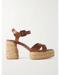 Christian Louboutin - Calakala 85 Leather Espadrille Platform Sandals - Lyst