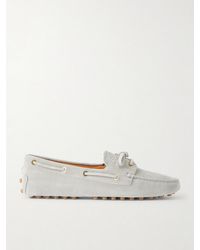 Tod's - Gommino Bootsschuhe Aus Veloursleder - Lyst