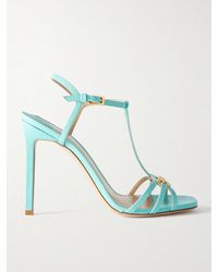 Tom Ford - Whitney Embellished Lizard-Effect Leather Sandals - Lyst