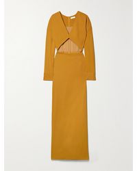 LAPOINTE - Cutout Crepe Maxi Dress - Lyst