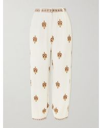 FARM Rio - Anchor Tapestry Embroidered Georgette Tapered Pants - Lyst