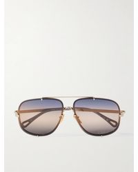 Chloé - Ivy Aviator-Style-Tone Sunglasses - Lyst