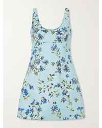 Emilia Wickstead - Floral-Printed Twill Mini Dress - Lyst