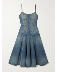 McQueen - Hemdblusenkleid Aus Denim - Lyst