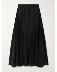 Sharon Wauchob - Jay Asymmetric Pleated Silk-Voile Skirt - Lyst
