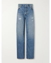ÉTERNE - Saint Boyfriend Distressed Mid-Rise Straight-Leg Jeans - Lyst