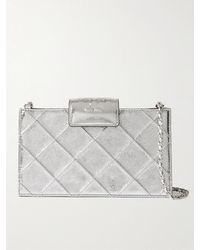 Tory Burch - Fleming Mini Quilted Metallic Leather Shoulder Bag - Lyst