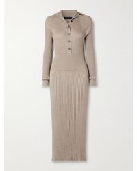 Proenza Schouler - Maeve Ribbed Merino Wool And Silk-Blend Midi Dress - Lyst