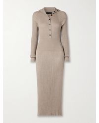 Proenza Schouler - Maeve Ribbed Merino Wool And Silk-Blend Midi Dress - Lyst