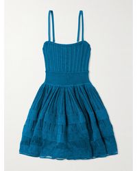 Alaïa - Tiered Pointelle-Knit Mini Dress - Lyst