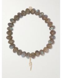 Sydney Evan - Lightning Bolt 14-Karat, Labradorite And Diamond Bracelet - Lyst