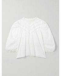 Doen - Adelphine Crochet-Trimmed Pintucked Organic Cotton-Voile Blouse - Lyst