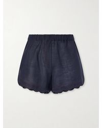 Vita Kin - Gatsby Scalloped Broderie Anglaise-Trimmed Linen Shorts - Lyst