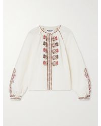 Isabel Marant - Lynne Embroidered Cotton-Gauze Blouse - Lyst