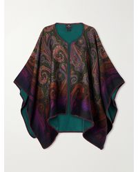 Etro - Reversible Paisley-Jacquard Wool-Blend Cape - Lyst