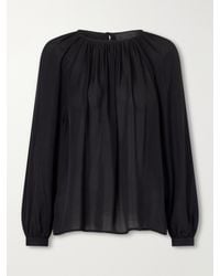 Nili Lotan - Saint Tropez Gathered Silk-Chiffon Blouse - Lyst