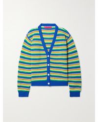 The Elder Statesman - Striped Open-Knit Cashmere Cardigan - Lyst