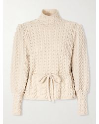 Zimmermann - Valiant Embroidered Tie-Detailed Wool Sweater - Lyst