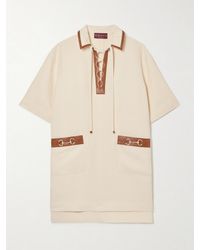 Gucci - Kleid Aus Leinencanvas Mit Horsebit, Größe - Lyst