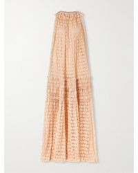 Ulla Johnson - Anouk Pleated Ruffled Cotton-Blend Lace Halterneck Gown - Lyst