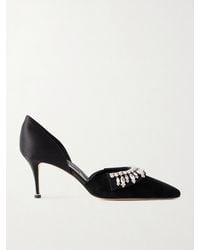Manolo Blahnik - Tulidor 70 Crystal-Embellished Velvet Pumps - Lyst