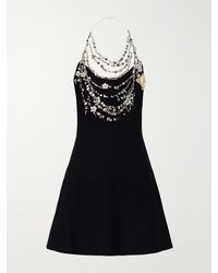 Oscar de la Renta - Crystal-Embellished Crepe Mini Dress - Lyst