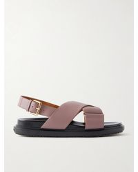 Marni - Fussbett Two-Tone Leather Slingback Sandals - Lyst
