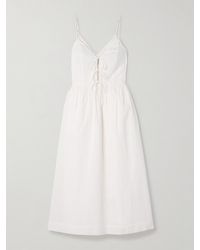Sea - Zora Pleated Cotton-Blend Midi Dress - Lyst