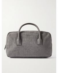 Calvin Klein - Sac À Main En Daim Effet Croco America Duffle Medium - Lyst