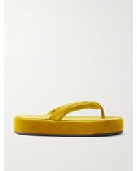 Balenciaga - Jet Lag Thong Velvet Sandals - Lyst