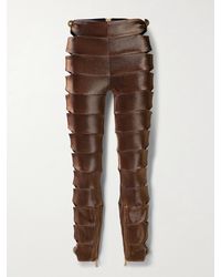 Area - Embellished Cutout Stretch-Twill Leggings - Lyst