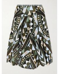 PUCCI - Printed Silk-Twill Wide-Leg Pants - Lyst