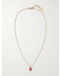 Saint Laurent - Tone And Enamel Necklace - Lyst