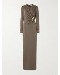 Rebecca Vallance - Mischa Embellished Gathered Stretch-Jersey Gown - Lyst