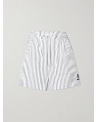 Polo Ralph Lauren - Wimbledon Logo-Embroidered Striped Cotton Shorts - Lyst