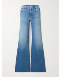 Mother - The Roller Halbhohe Jeans Mit Weitem Bein - Lyst